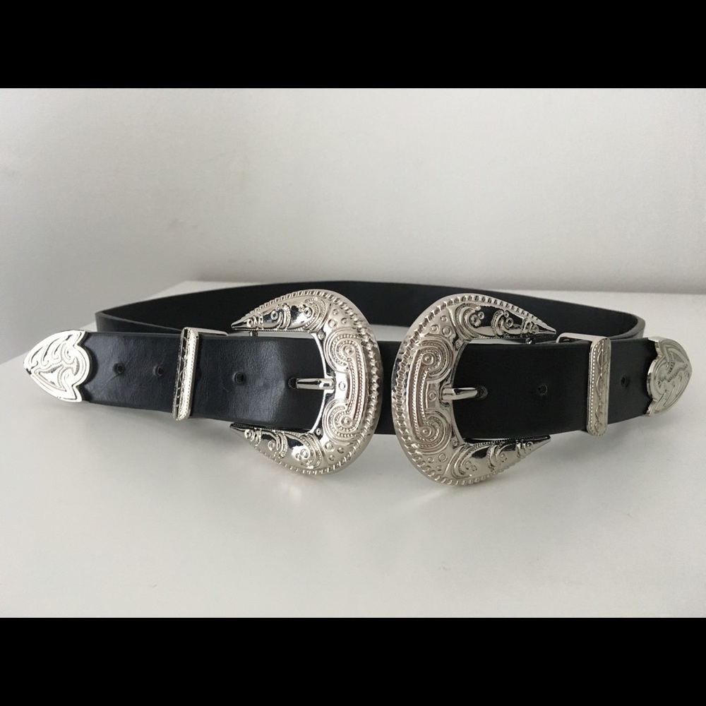 Double Buckle Black Belt